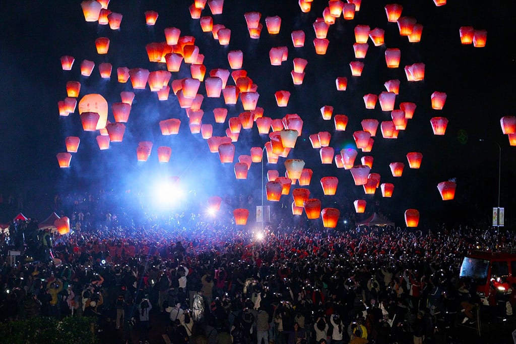 Pingxi (Pingsi) Sky Lantern Festival in Taiwan