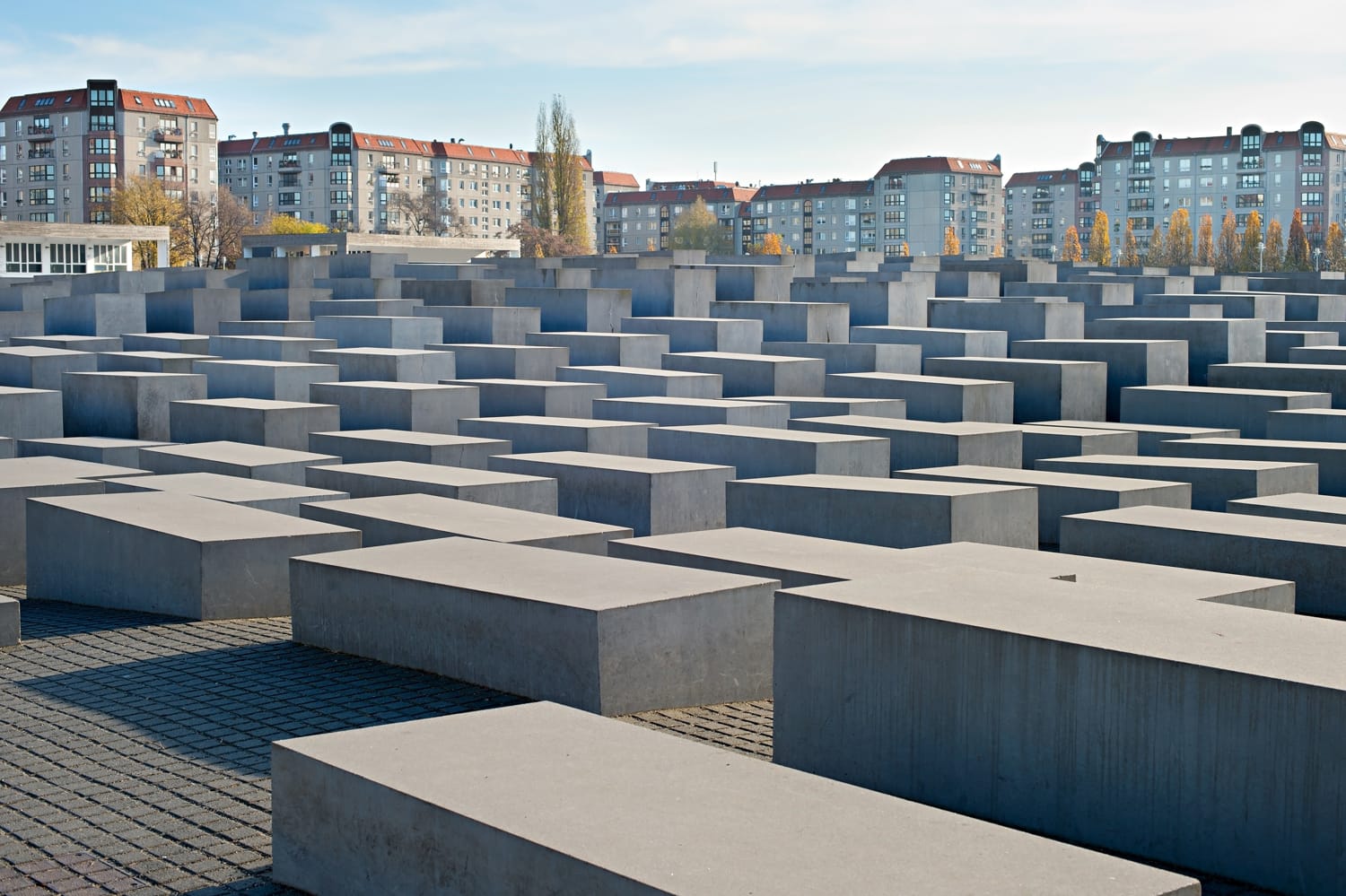 View of Jewish Holocaust Memorial, Berlin, Germany