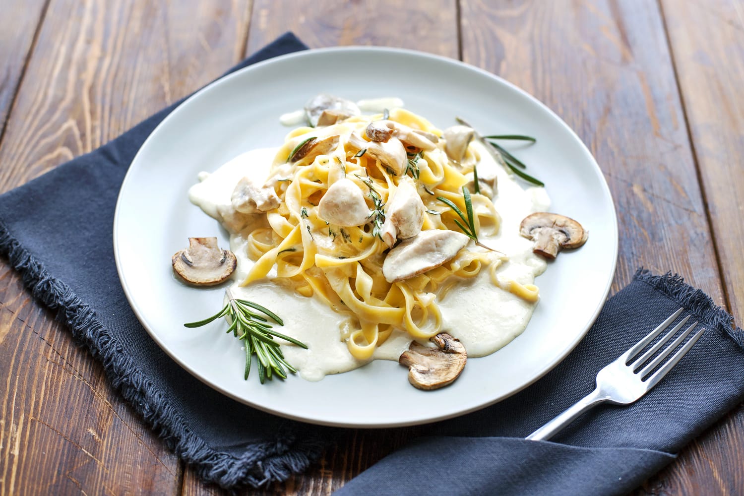 Tagliatelle vegetarian Pasta Dish with Mushrooms