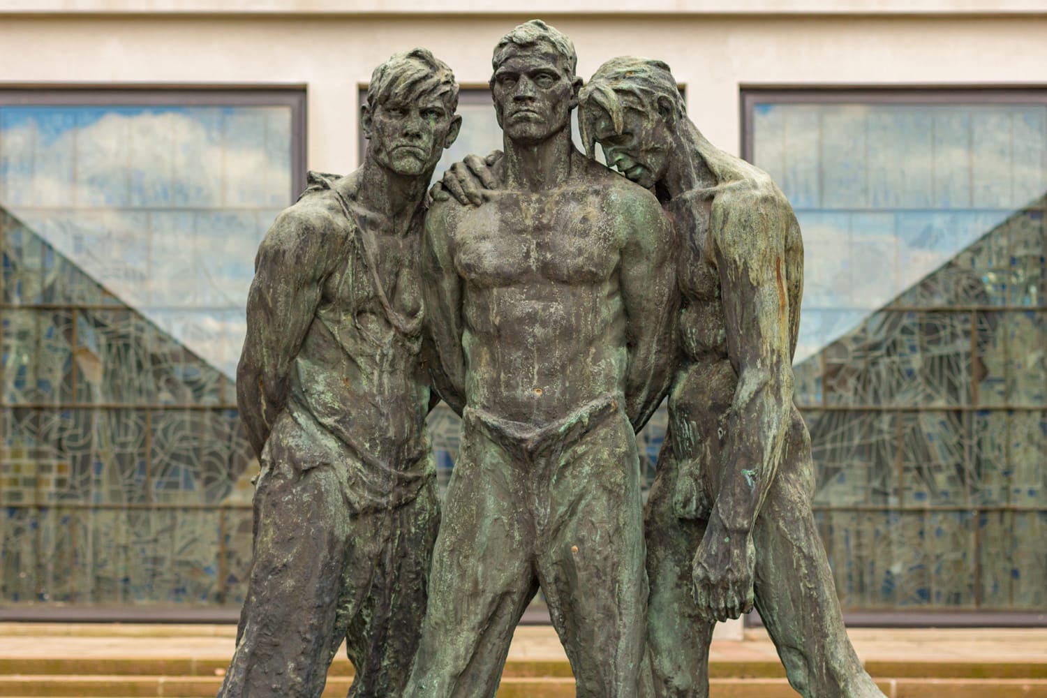 Memorial statue at Sachsenhausen concentration camp memorial site. Over 200,000 prisoners were imprisoned here from 1936 until liberation on April 22 1945