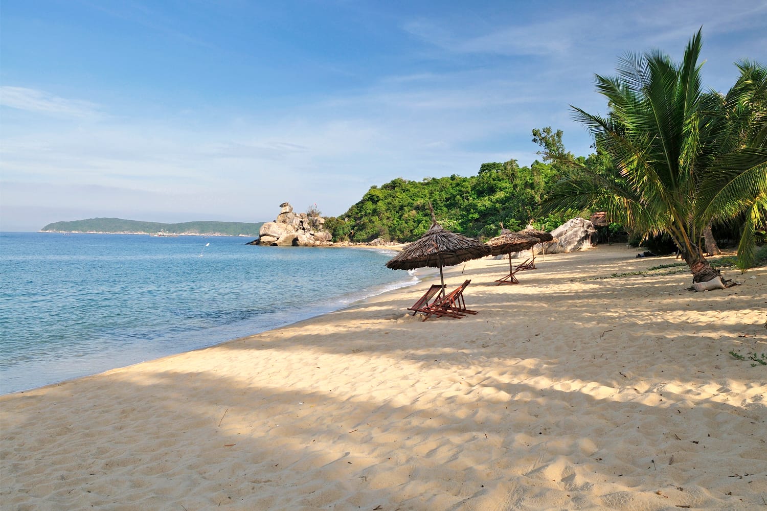 Sandy beach on Cham island, Central Vietnam, near Hoi An ancient town