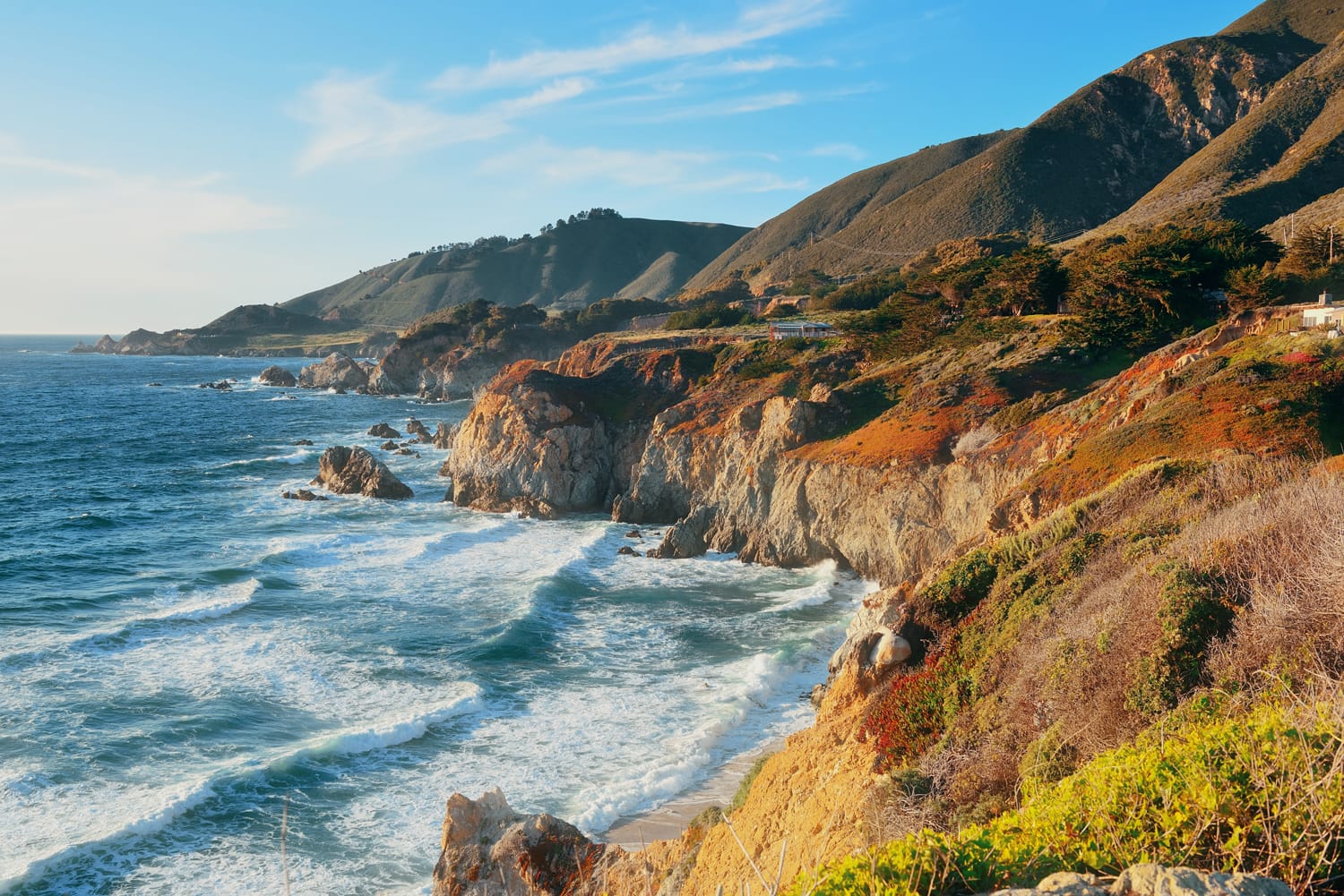 Seascape in Big Sur in California.