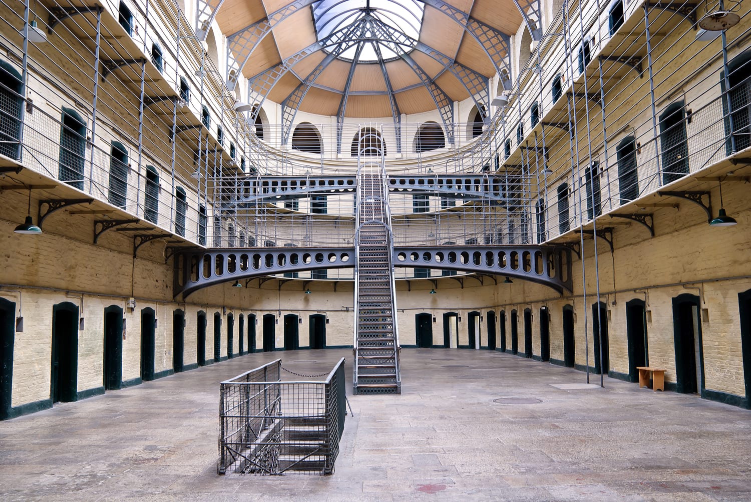 Kilmainham Gaol (Irish: Príosún Chill Mhaighneann), first built in 1796, is a former prison, located in Kilmainham in Dublin, and played an important part in Irish history.