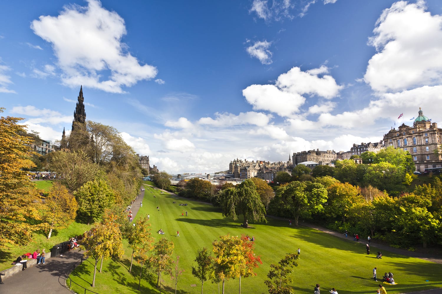 Princes Street Gardens in Edinburgh, Scotland