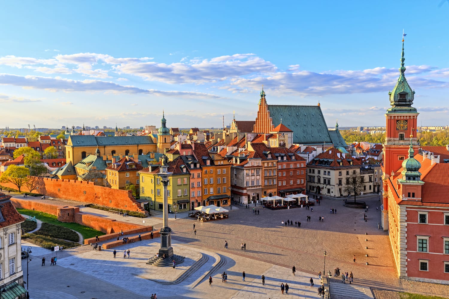 Top view of the old town in Warsaw