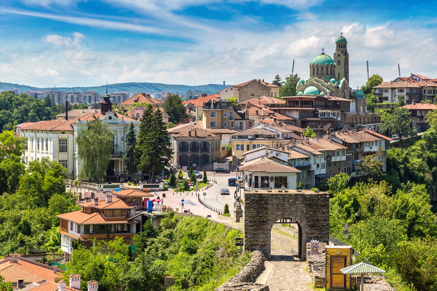 Tsarevets Fortress in Veliko Tarnovo in a beautiful summer day, Bulgaria