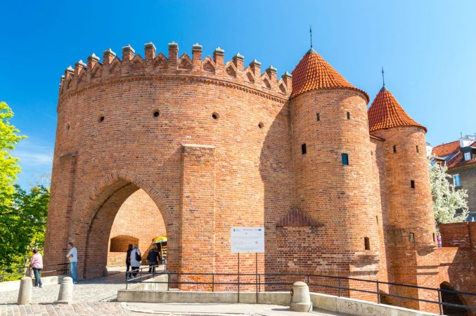 Historic Warsaw Barbican in the Warsaw Old Town.