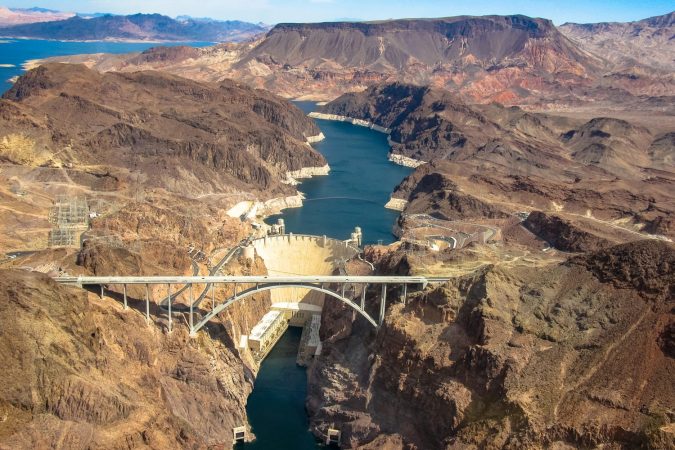 Hoover Dam in Nevada by helicopter