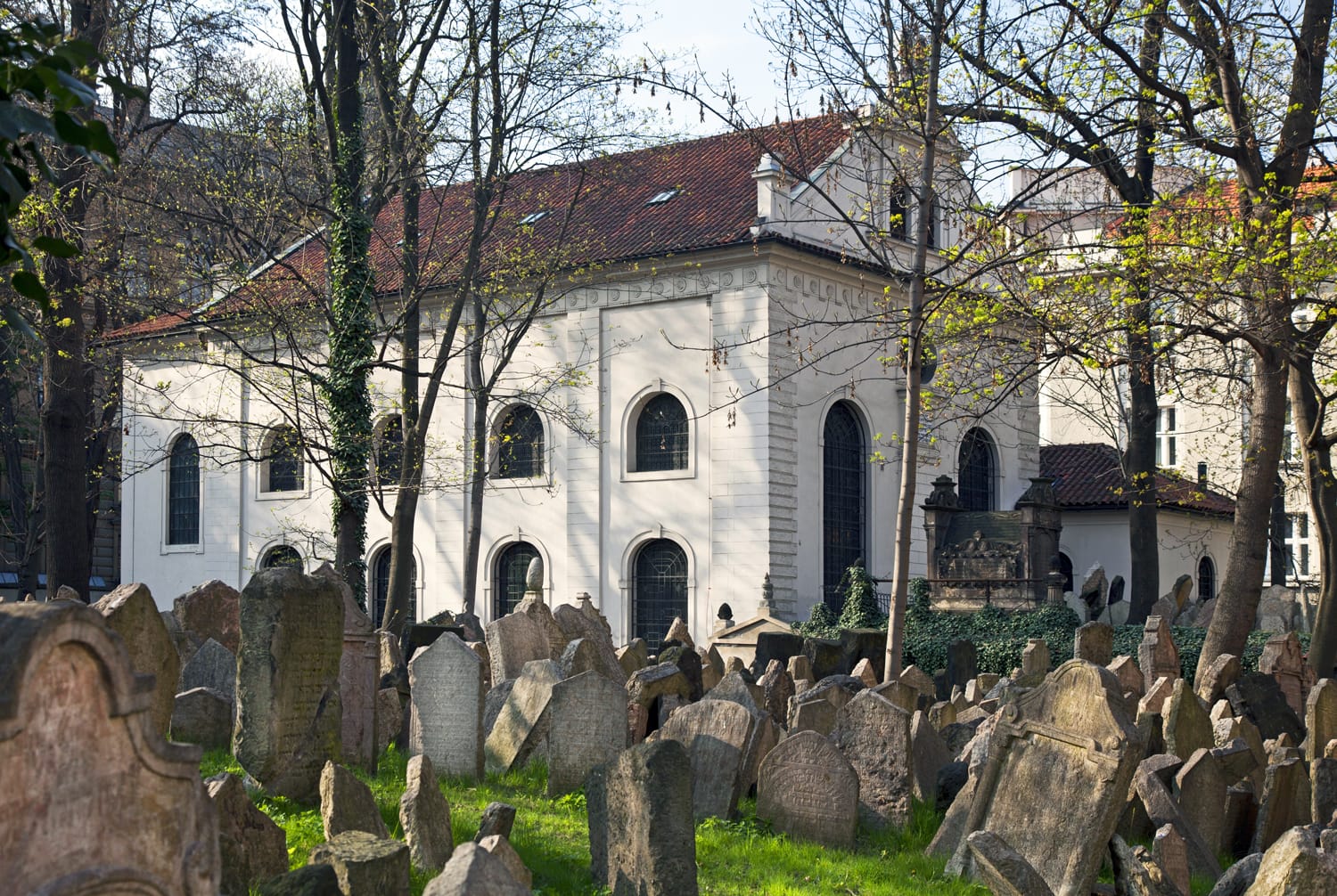 Old Jewish Cemetery is situated in Josefov quarter by Old-New Synagogue in Prague