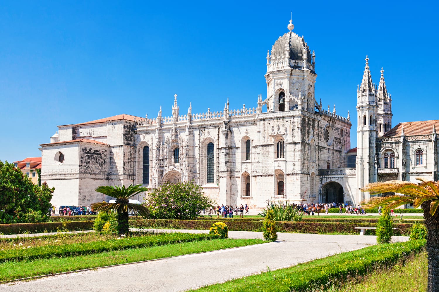 The Jeronimos Monastery or Hieronymites Monastery is located in Lisbon, Portugal