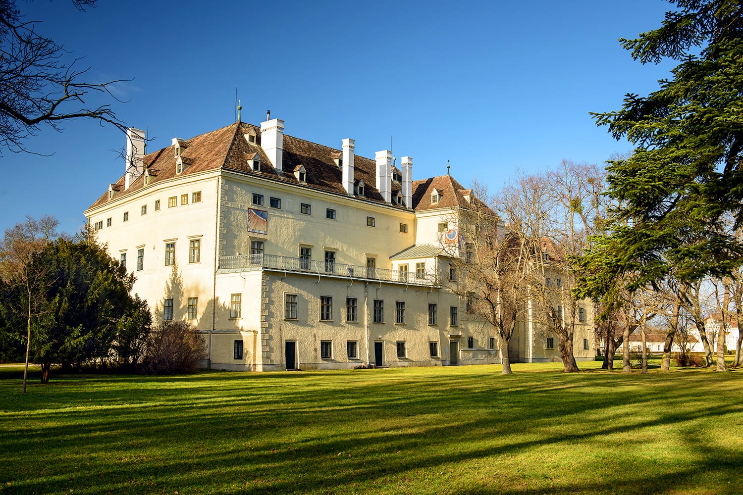 Old Castle in the autumn park. Laxenburg, Lower Austria