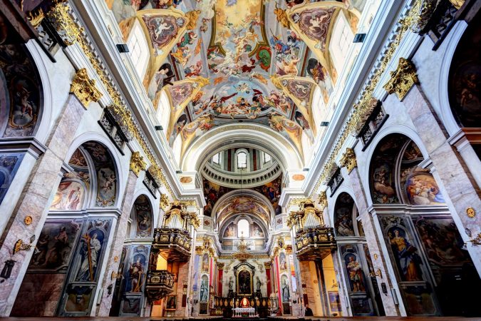 Interior of the Ljubljana Cathedral with the main altar