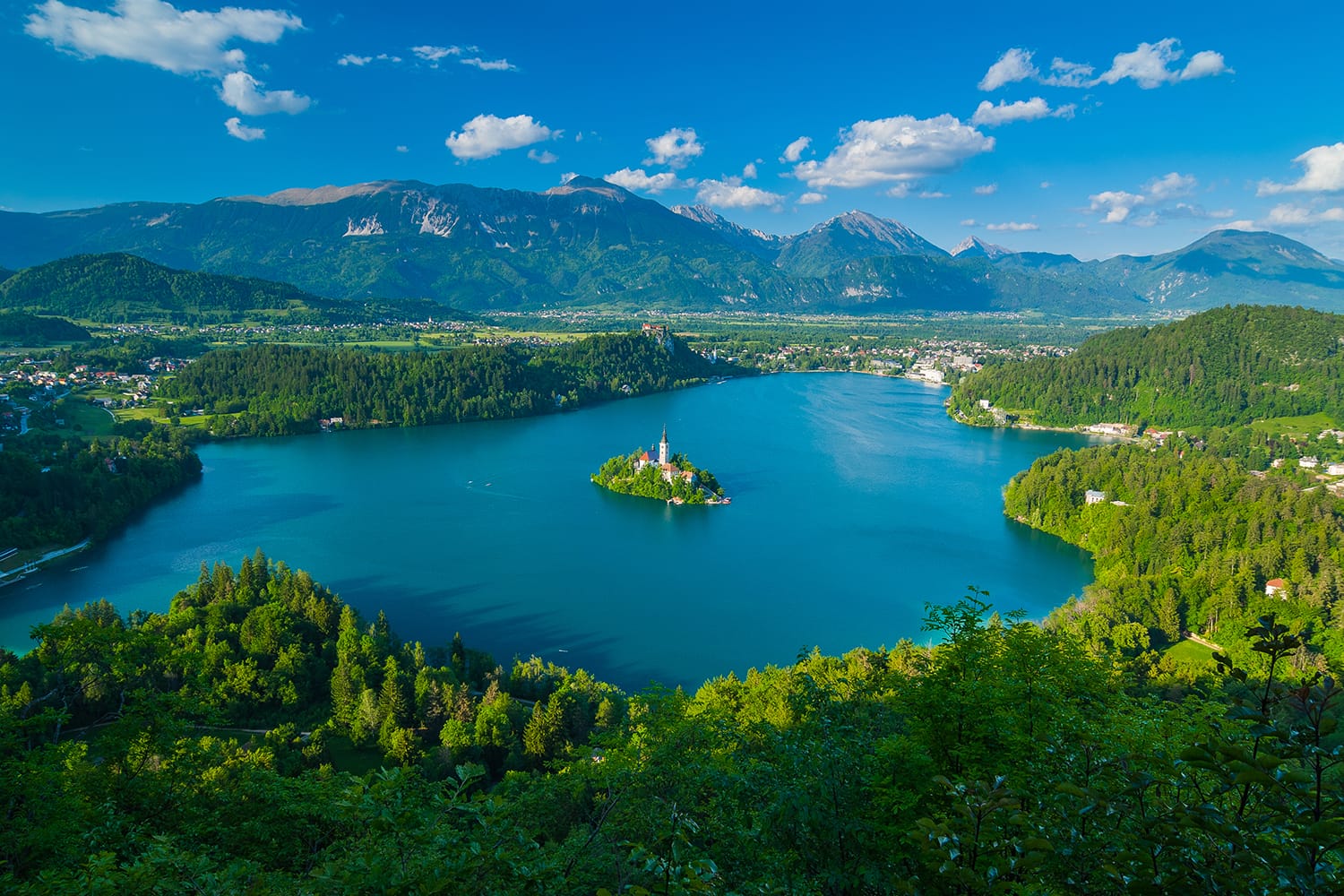 Lake Bled as seen from Mala Osojnica