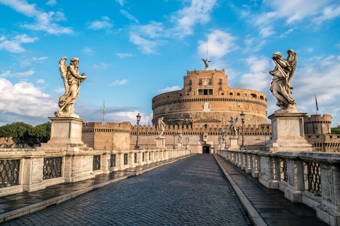 Castel Sant Angelo or Mausoleum of Hadrian in Rome Italy, built in ancient Rome, it is now the famous tourist attraction of Vatican. Castel Sant Angelo was once the tallest building of Vatican