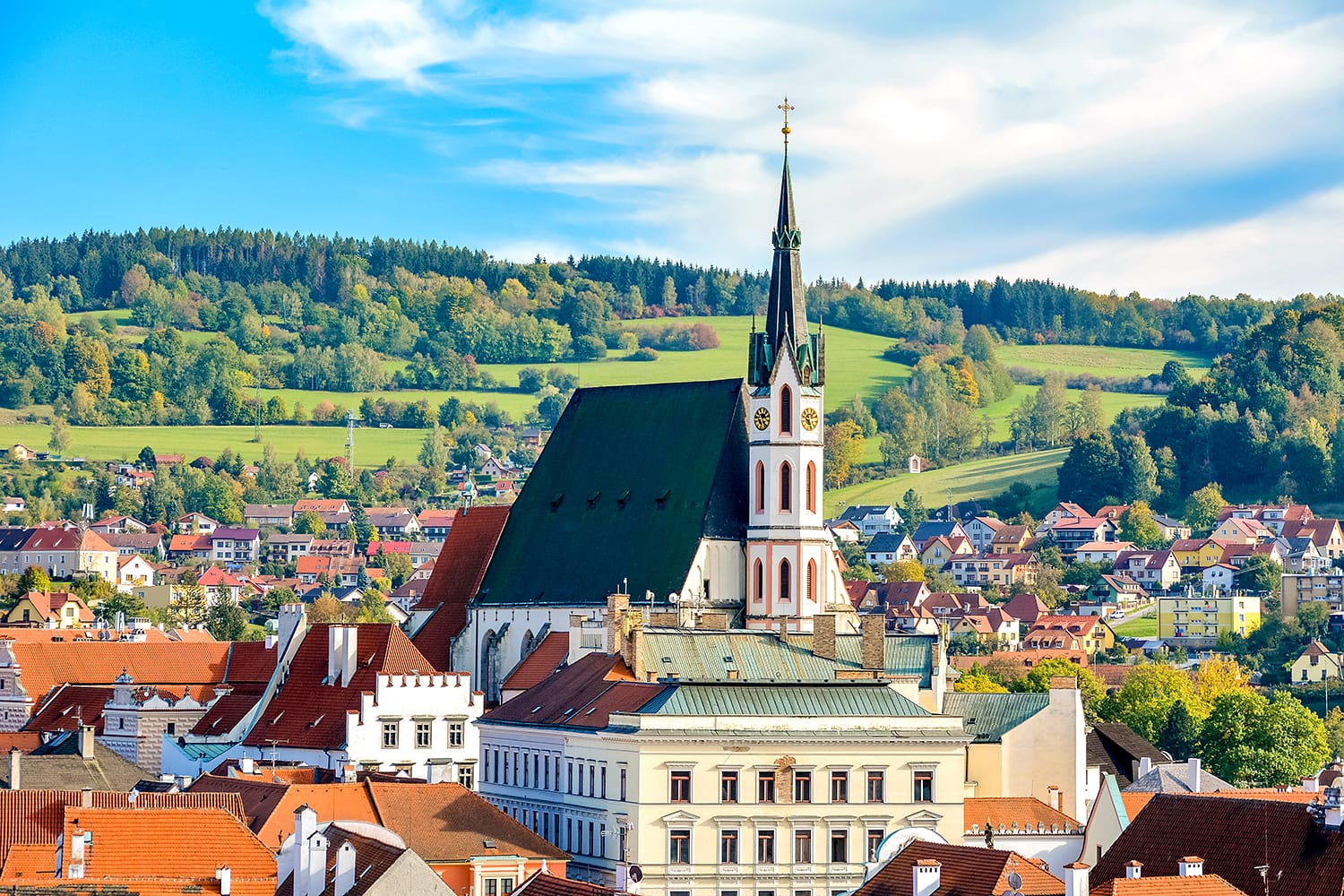 Catholic Church of St. Vitus in Cesky Krumlov is town in South Bohemian Region of Czech Republic. Its historic centre, centred around Cesky Krumlov Castle.