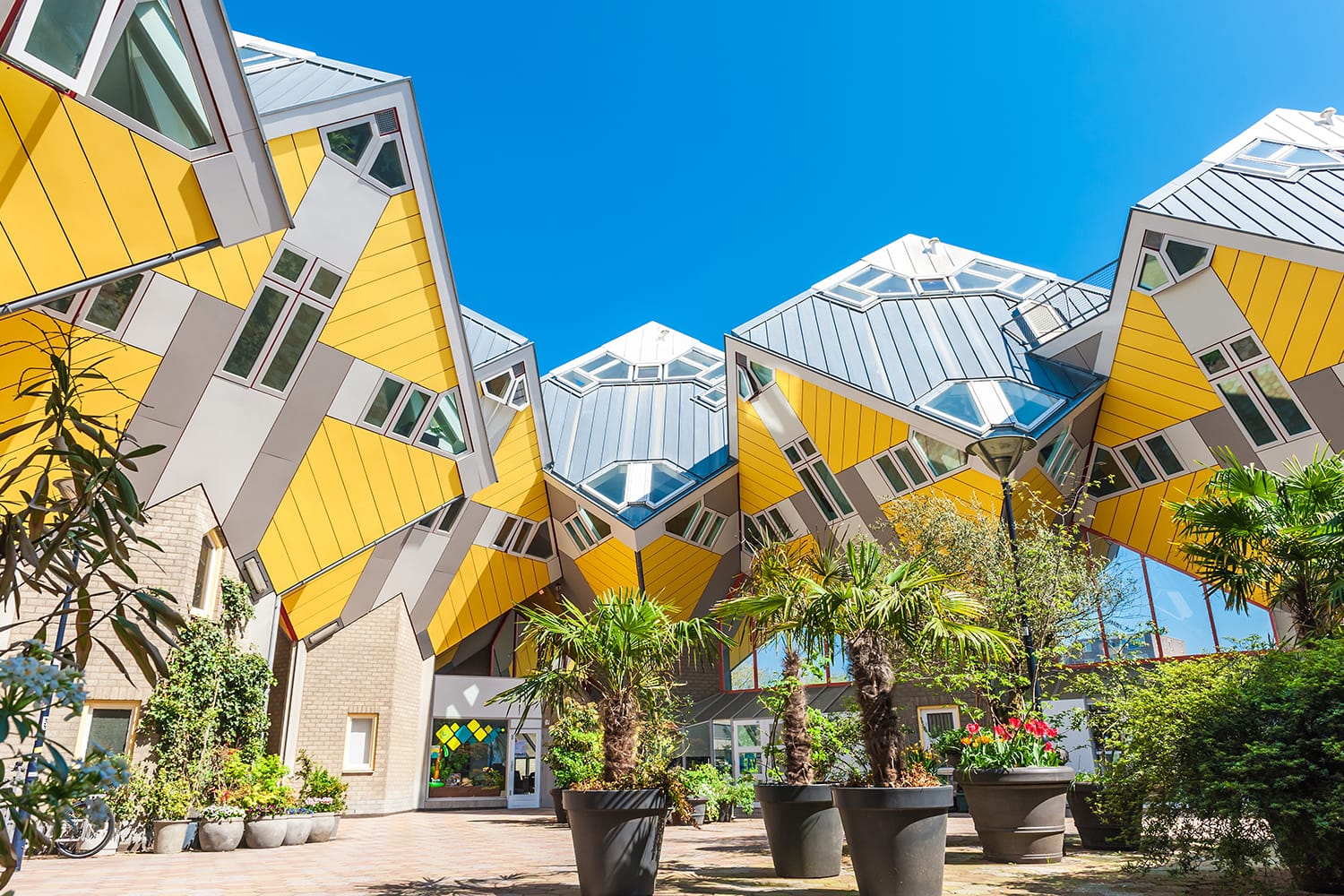 Cube houses or Kubuswoningen in Dutch are a set of innovative houses designed by architect Piet Blom and built in Rotterdam, the Netherlands.