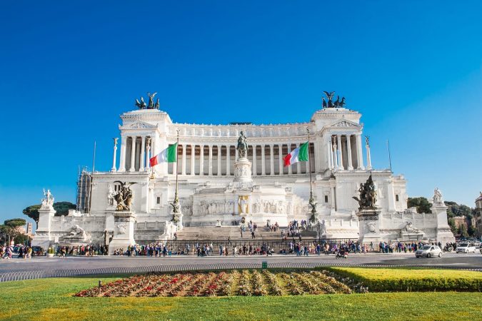 Monument of Victor Emmanuel on Venice Square in Rome, Italy