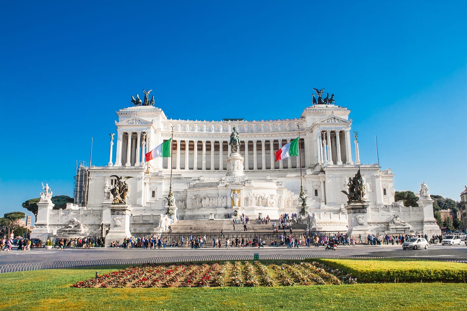 Monument of Victor Emmanuel on Venice Square in Rome, Italy