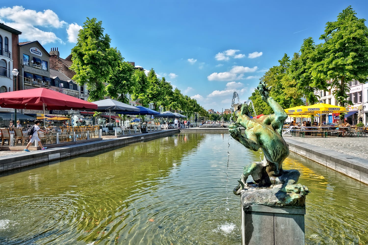 Place Saint Catherine, which was built on place of the old port. This square is a favorite place for tourists searching Belgian sea food restaurants. Brussels, Belgium