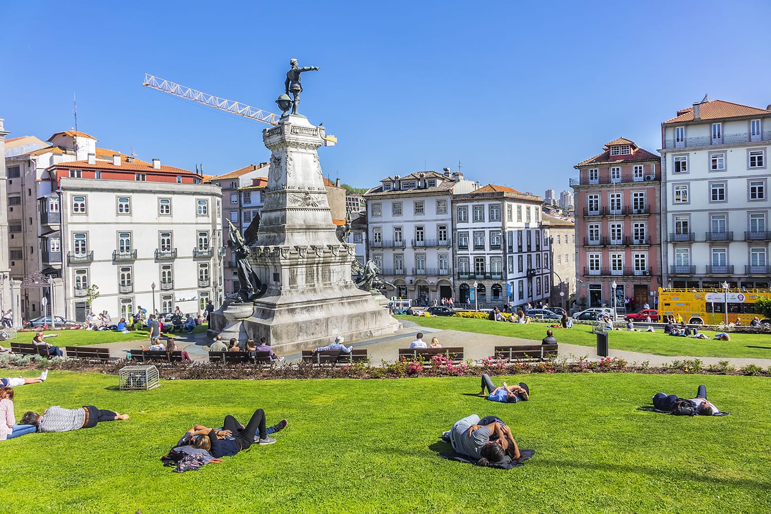 Porto Prince Henry square and Gardens (Jardim do Infante Dom Henrique) - resting-place. Gardens are named after the centerpieces statue of Prince Henry the Navigator. Porto, Portugal