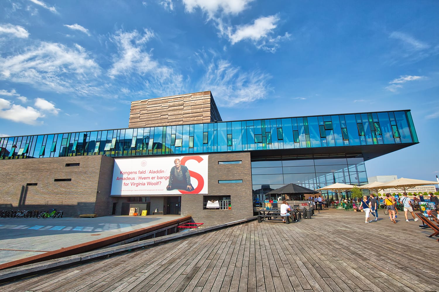 Modern building of the Royal Theater in historic city center facing famous Copenhagen waterfront
