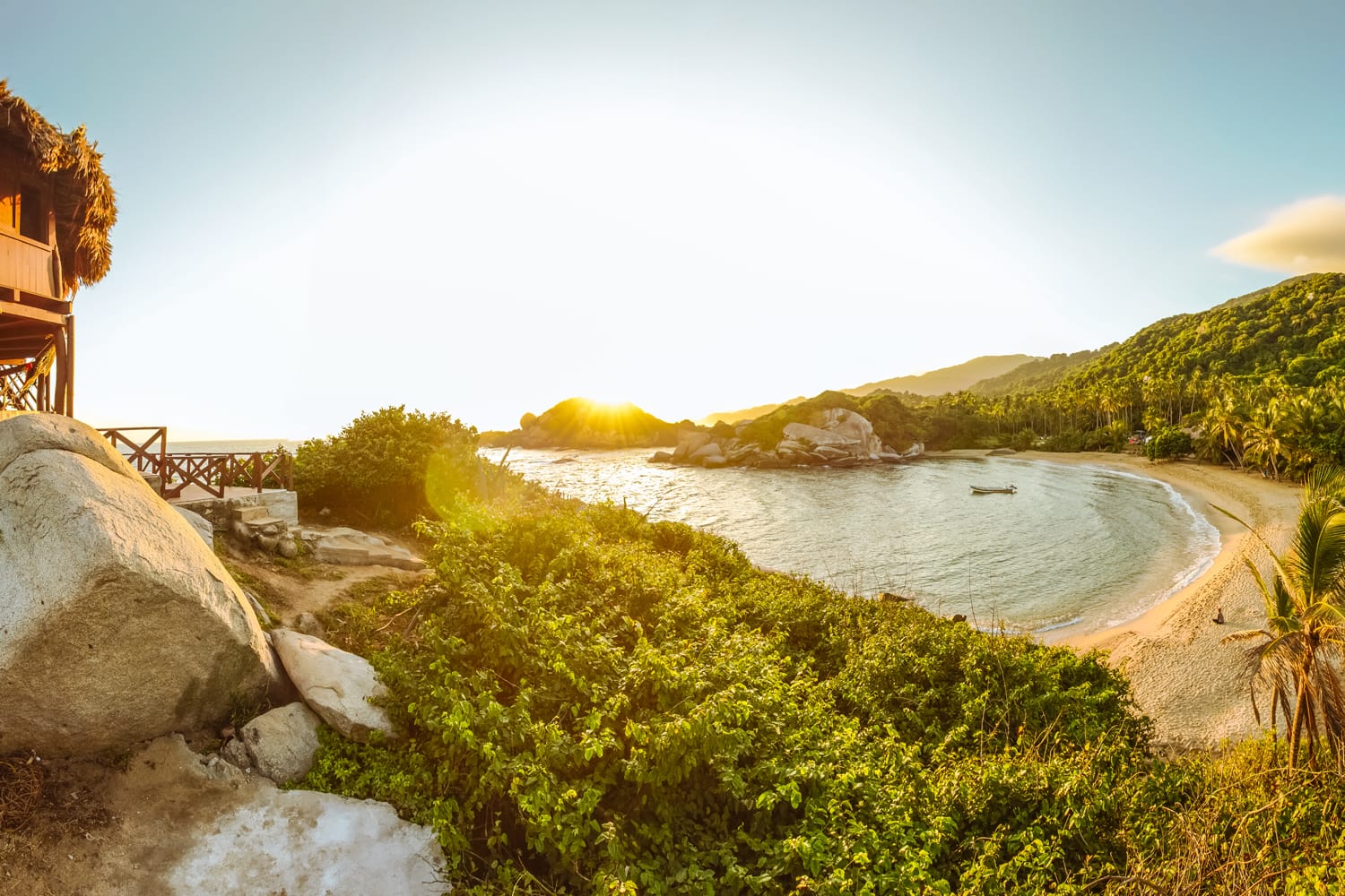 Early morning on a beach in Parque Tayrona, Colombia