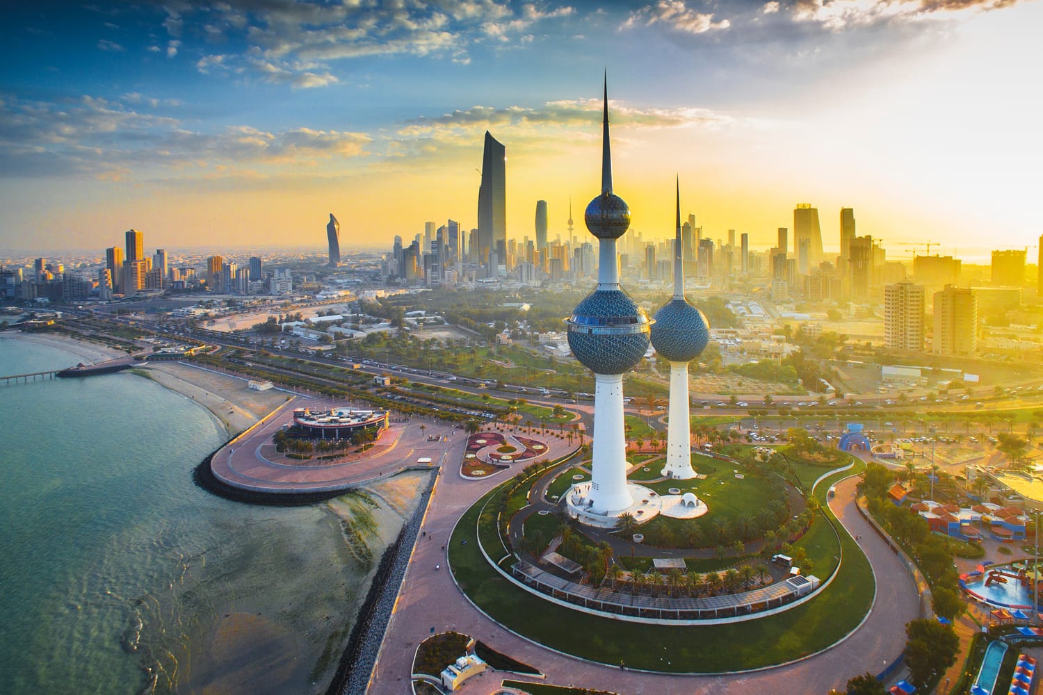 The Magnificent Kuwait Towers during Sunrise