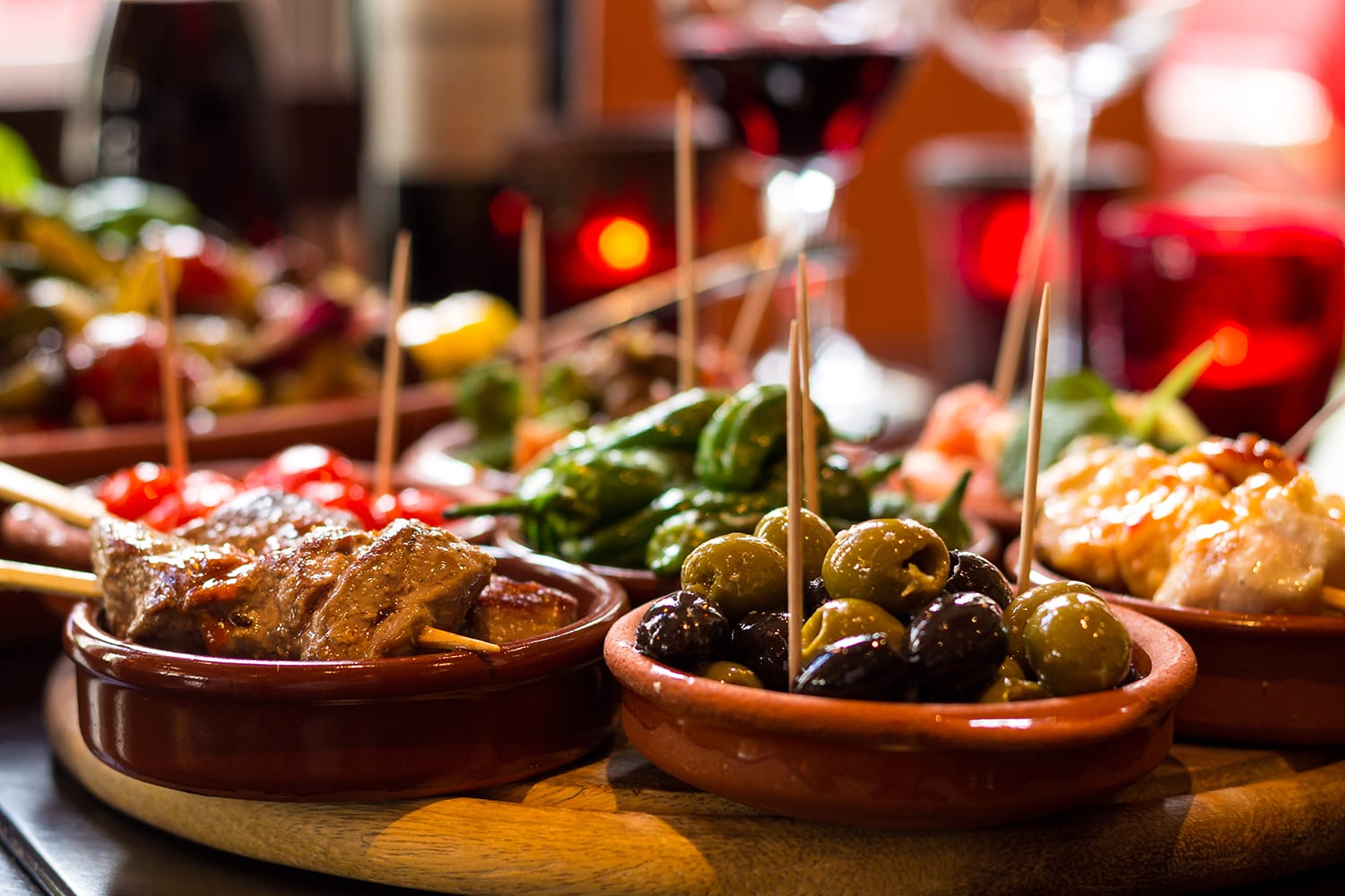 Tapas on display at a Tapas-Bar