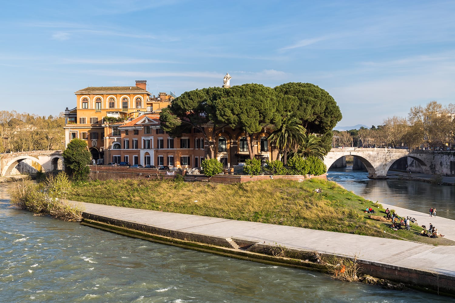 Tiber Island in Rome, Italy