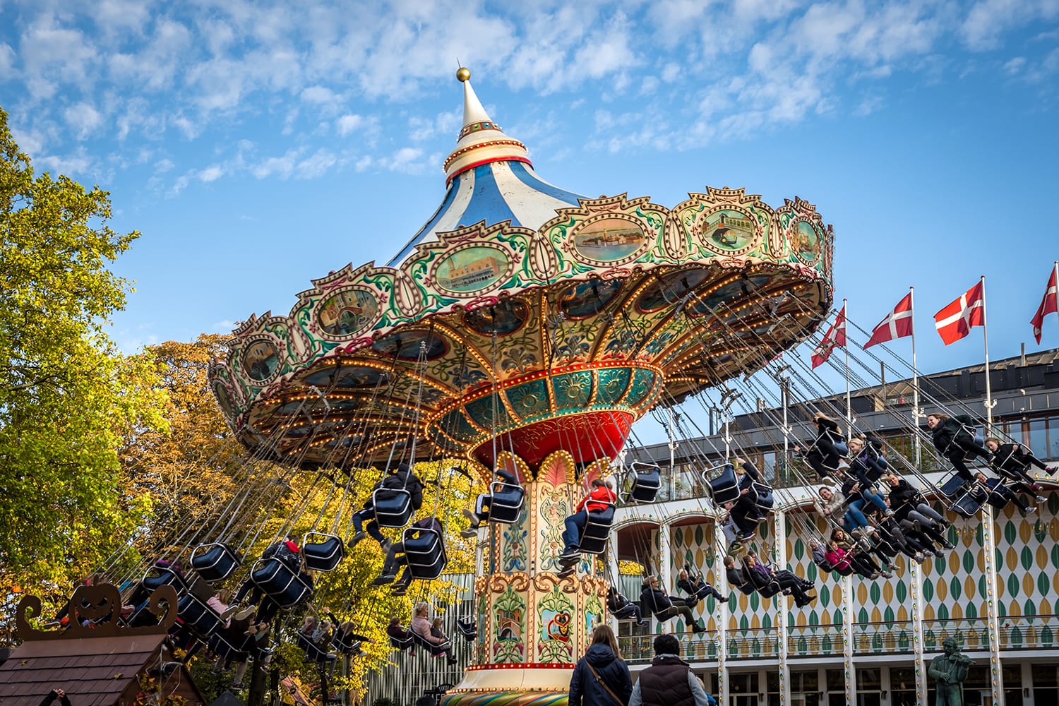 Tivoli Garden Swing Carousel Ride in Copenhagen, Denmark