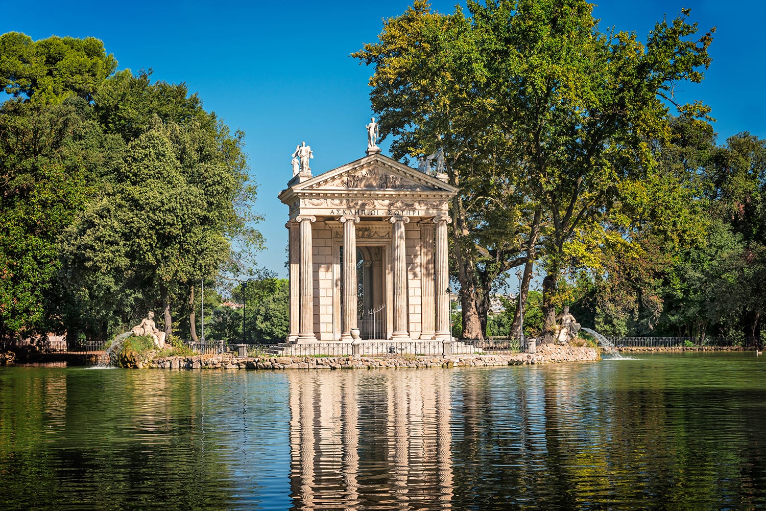 Villa Borghese in Rome, Temple of Esculapio, Rome, Italy