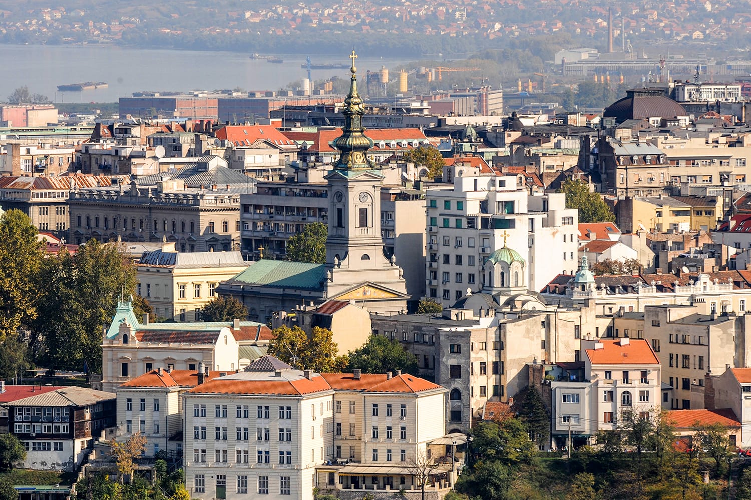 Aerial view of Belgrade, Serbia