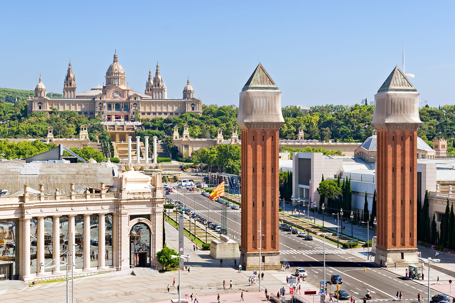 Espanya Square in Barcelona, Spain
