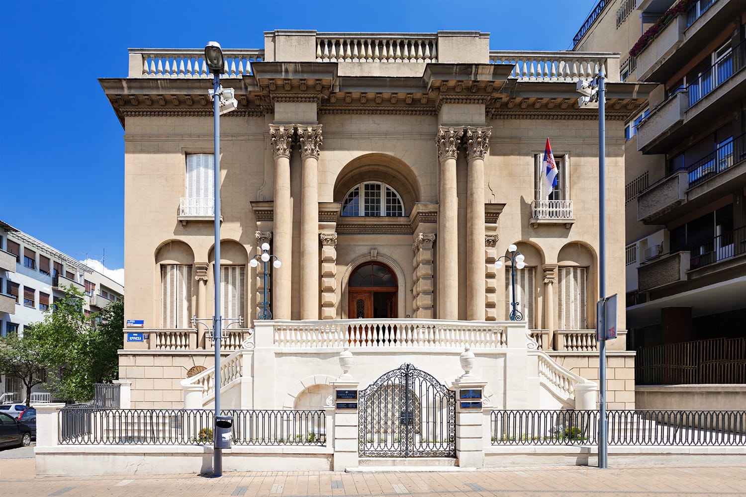 Facade of Nikola Tesla Museum in Belgrade, Serbia