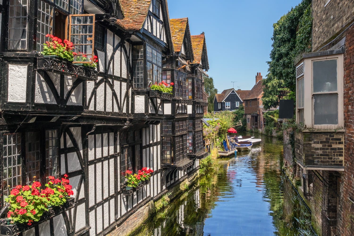 Looking on to the River Stour in Canterbury, Kent