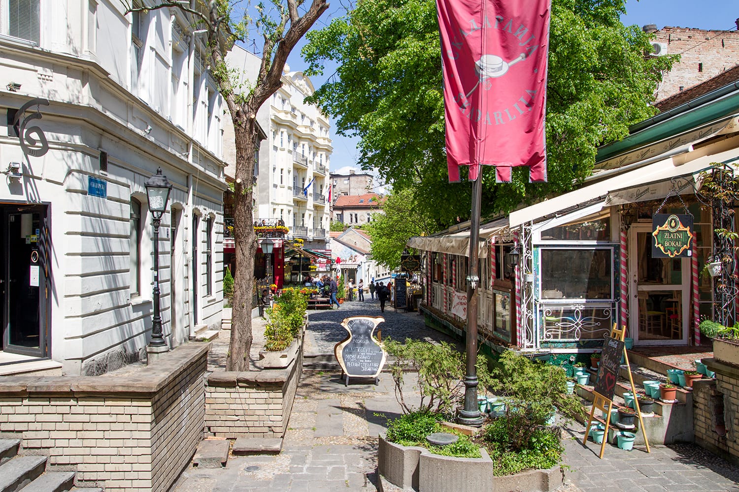 Skadarlija is a vintage street, an urban neighborhood and former municipality of Belgrade, the capital of Serbia