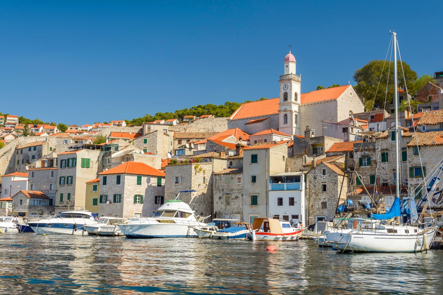 Skyline view of Sibenik in Croatia