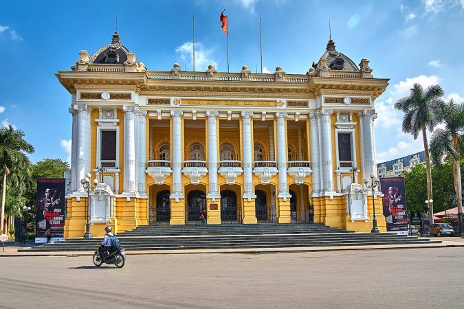 Font view of Hanoi Opera House in Hanoi, Vietnam