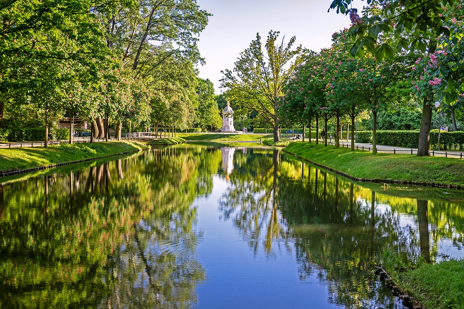 Blossoming chestnut trees in Tiergarten, Berlin, Germany