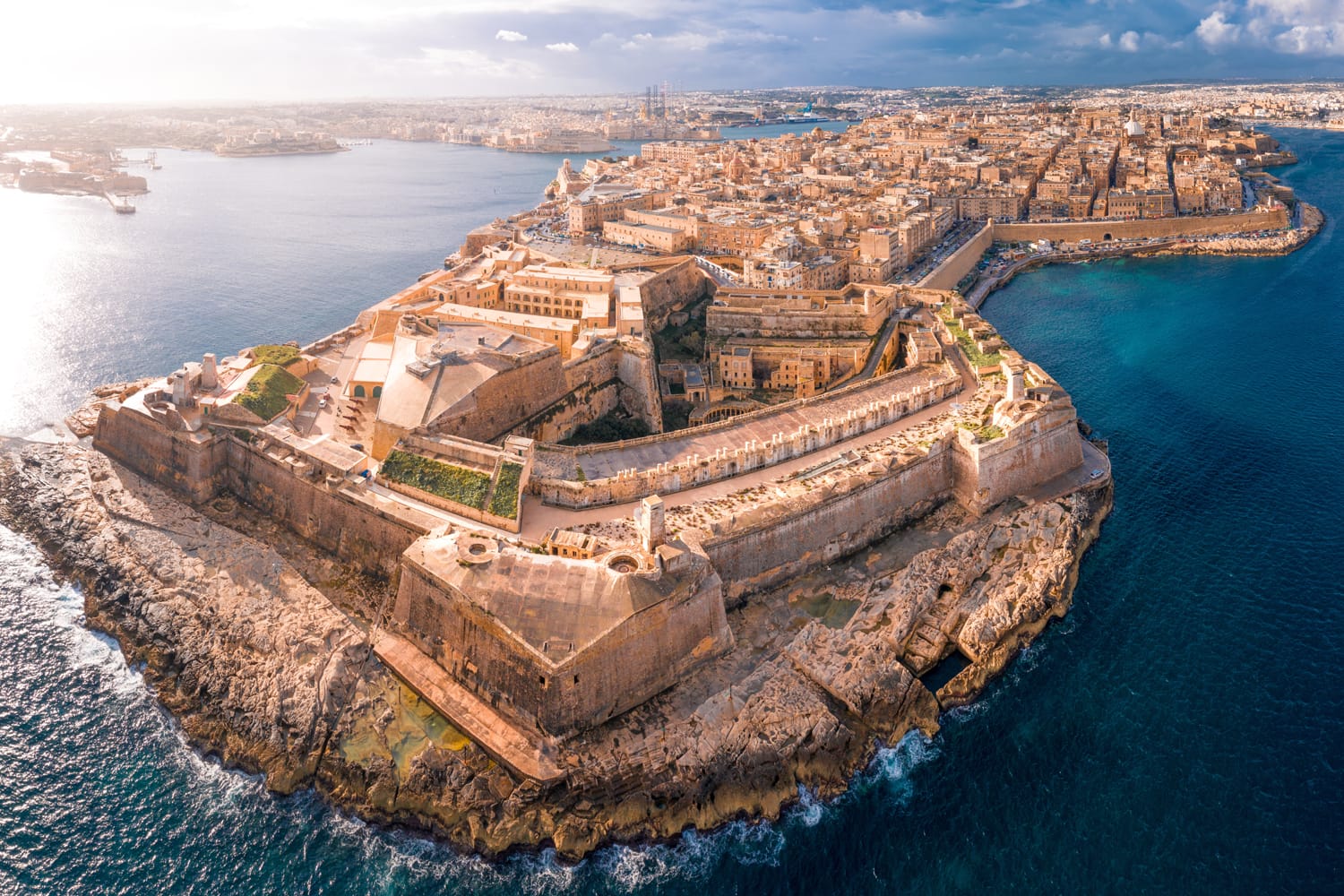 Aerial view of Fort St. Elmo in Valletta, Malta