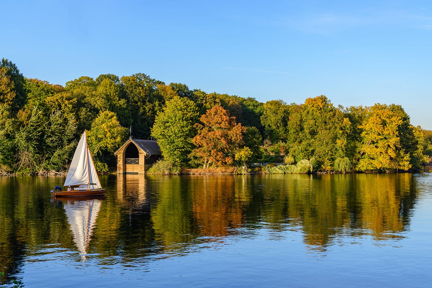Boat on Wannsee in Berlin, Germany