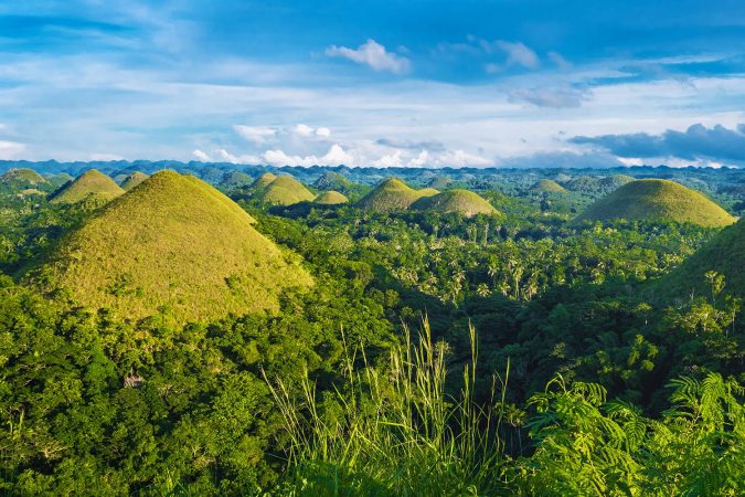 Chocolate Hills at sunset, Bohol, Philippines