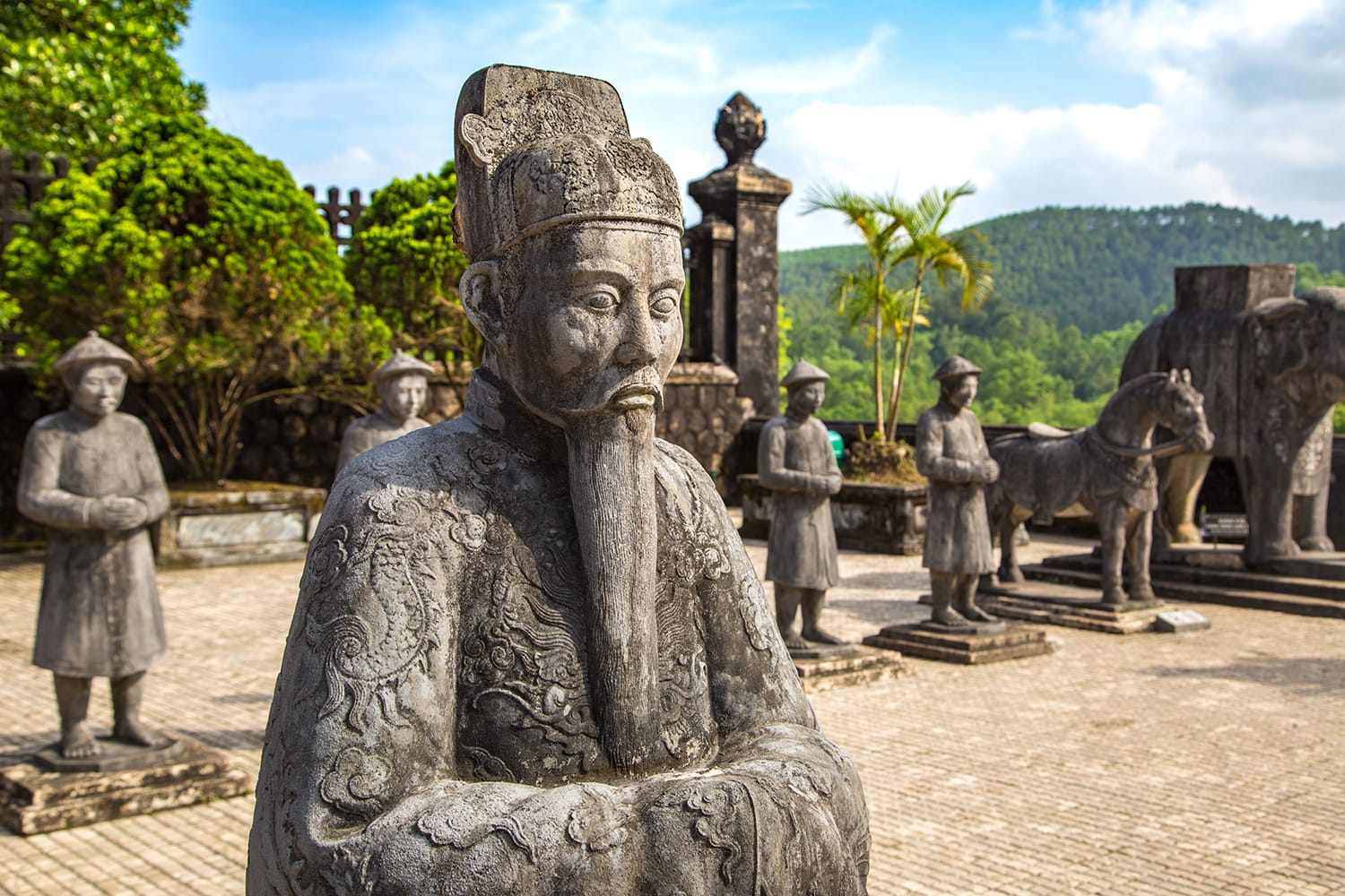 omb of Khai Dinh with Manadarin honur guard in Hue, Vietnam