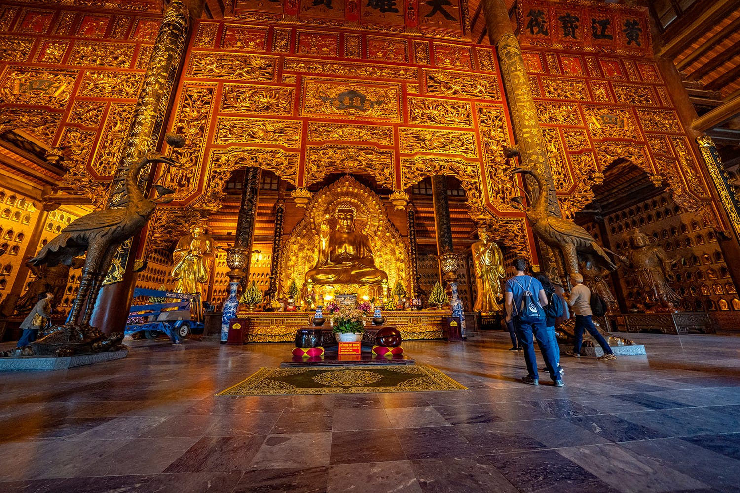Inside the Bai Dinh Pagoda in Ninh Binh, Vietnam