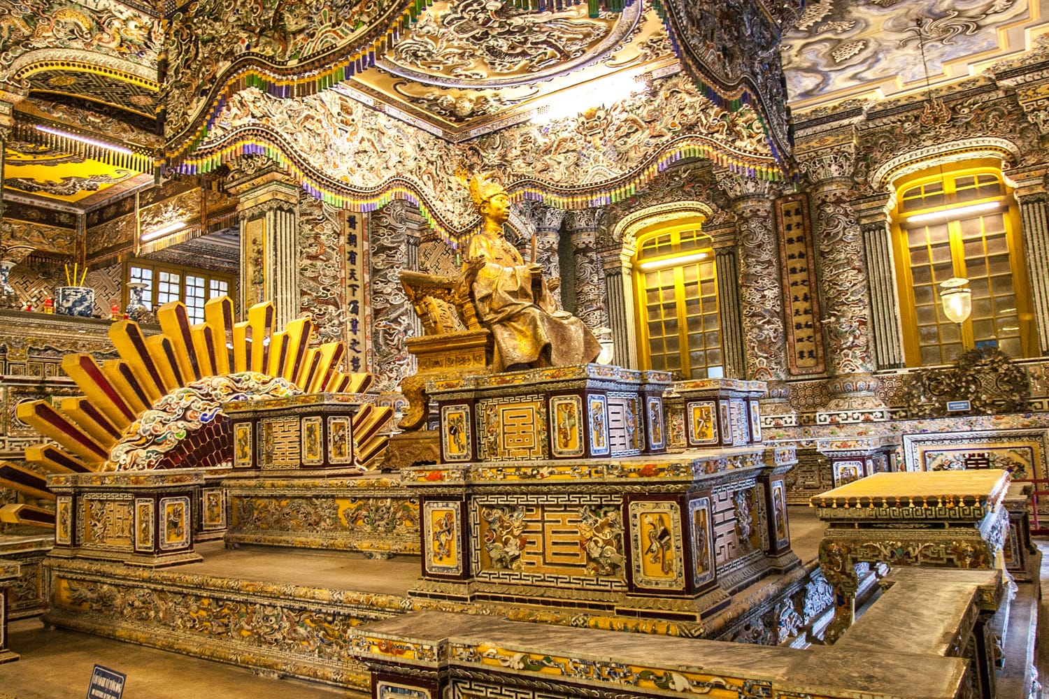 Interior of Tomb of Khai Dinh in Hue, Vietnam