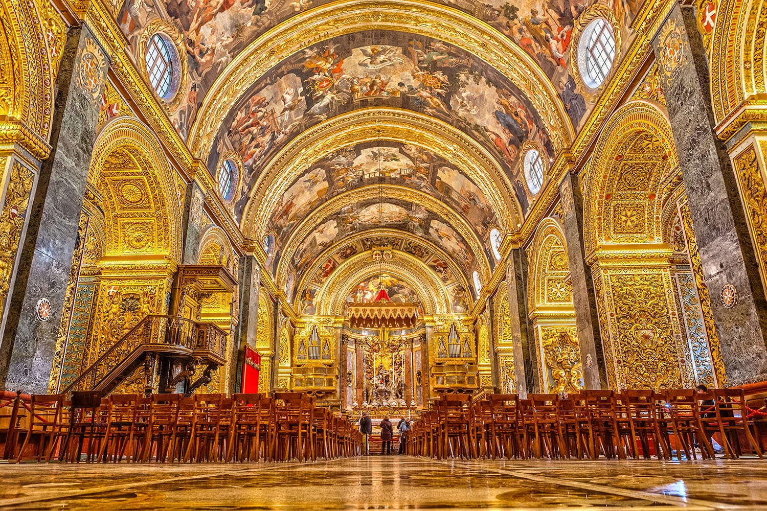 St John's Co-Cathedral a gem of Baroque art and architecture interior. Valetta, Malta
