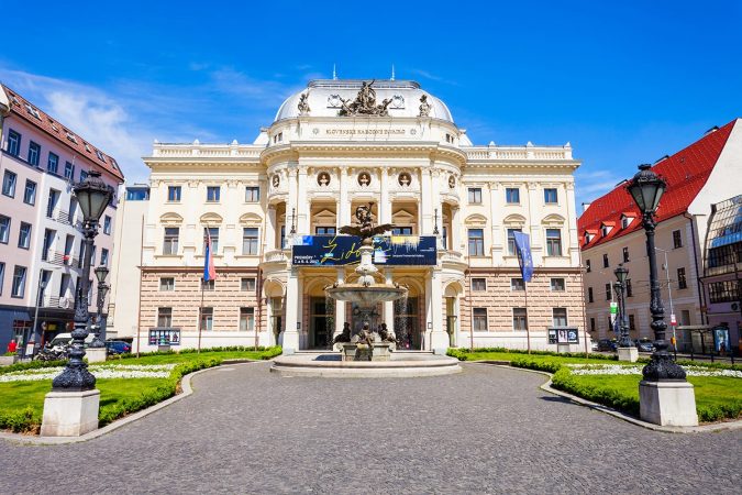 Historical building of the Slovak National Theatre in Bratislava, Slovakia. Slovak National Theatre is the oldest Slovak theater.