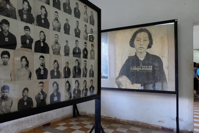 Exhibit at Toul Sleng Genocide Museum in Phnom Penh, Cambodia