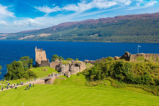 Urquhart castle at Loch Ness in Scotland, UK
