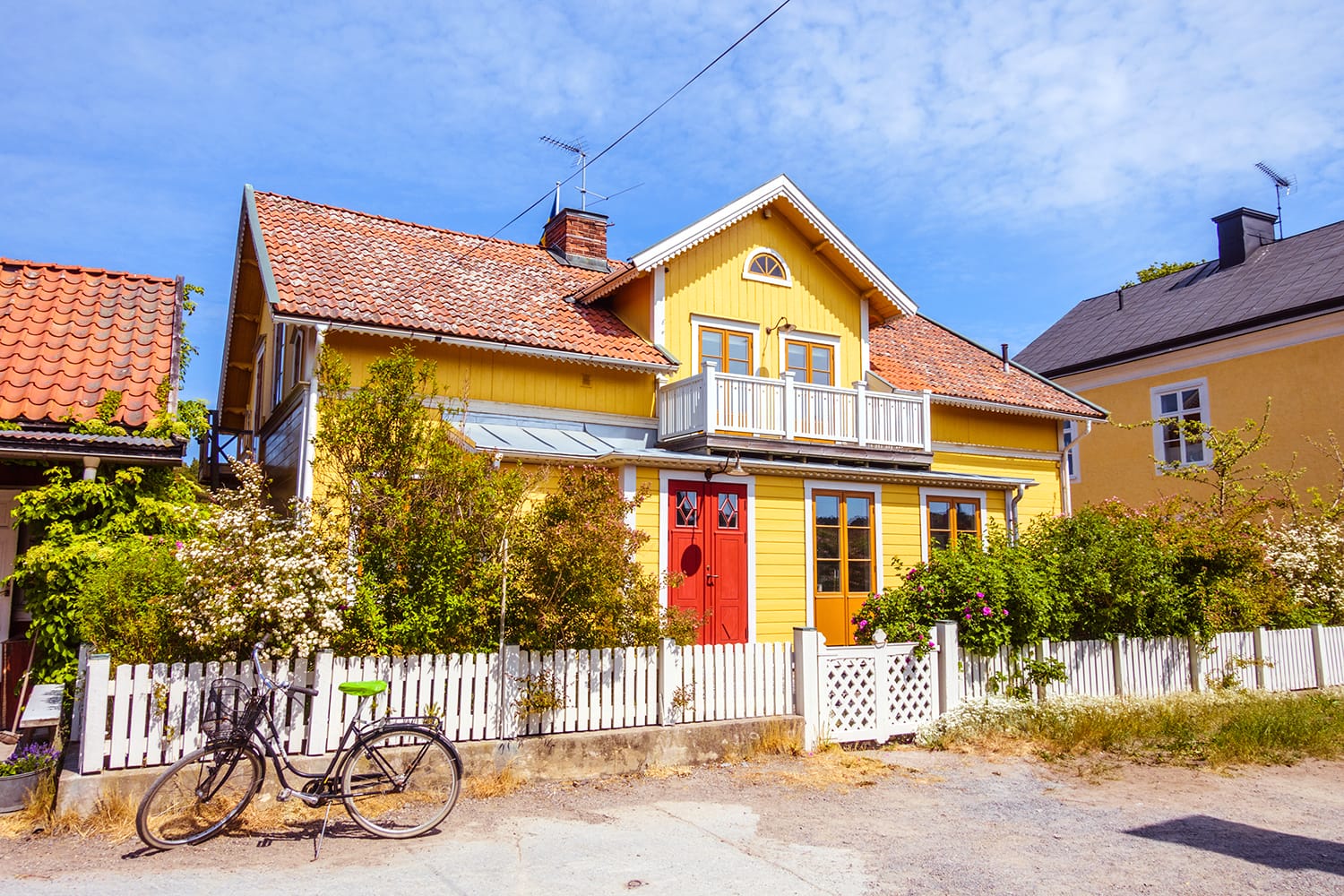 Colourful house on Sandhamn island, Sweden